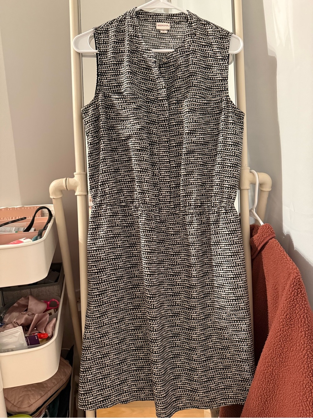 Merona Black and White Sleeveless Shift Dress